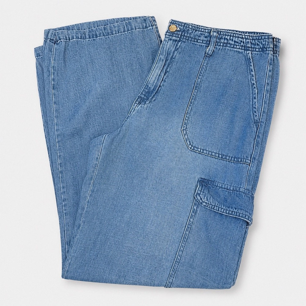 Rewash Soft Utility Cargo High Rise Denim Jeans (13x31) Casual Flowy Everyday